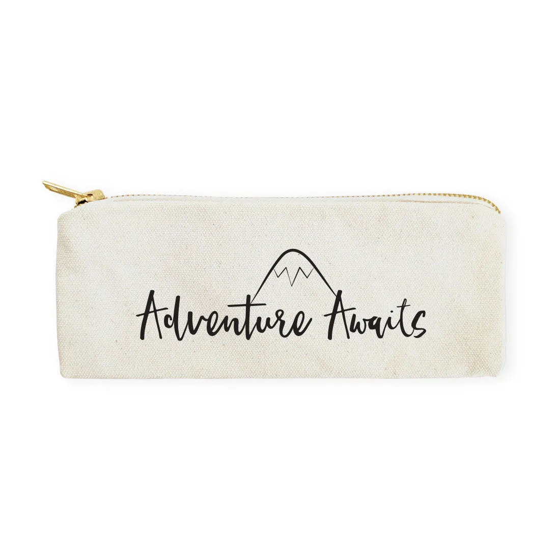 Adventure Awaits Cotton Canvas Pencil Case and Travel Pouch