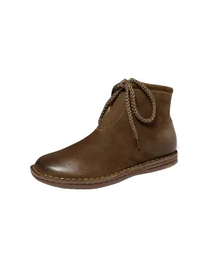 Ankle Lace-up Handmade Leather Retro Boots 35-42