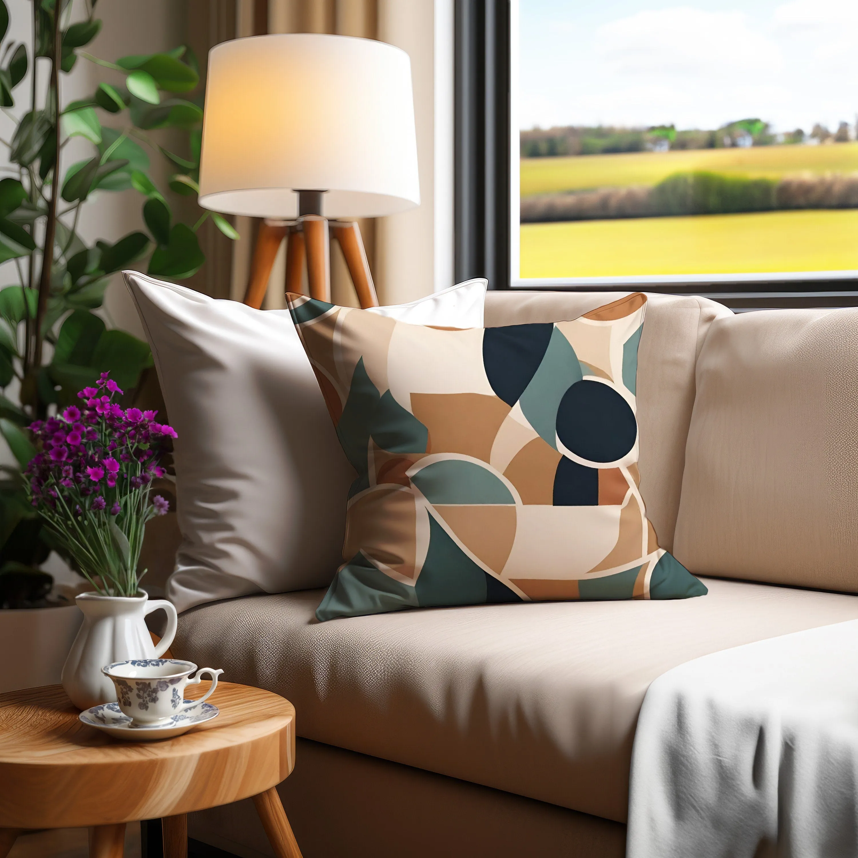 Boho Chic Throw Pillow - Vibrant and Cozy