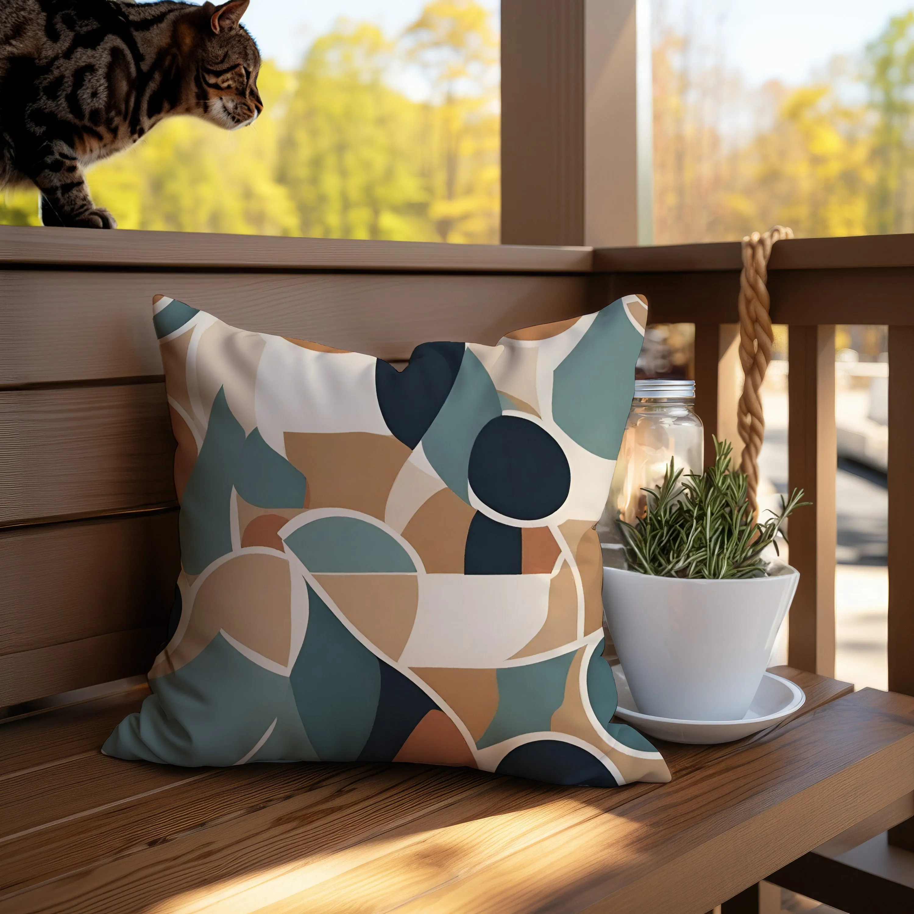 Boho Chic Throw Pillow - Vibrant and Cozy