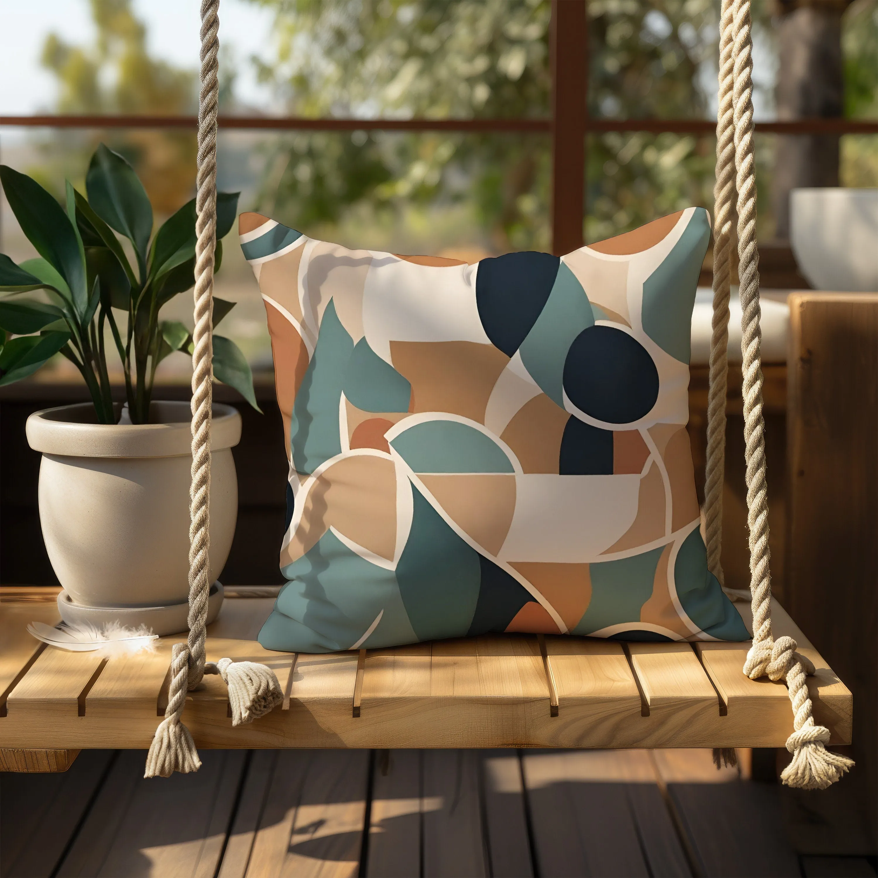 Boho Chic Throw Pillow - Vibrant and Cozy