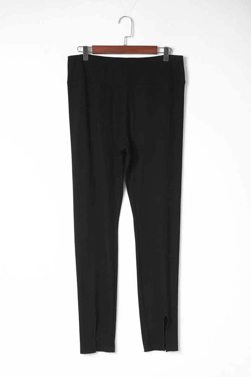 Chic Ribbed High Waist Leggings for Effortless Style Enhancement
