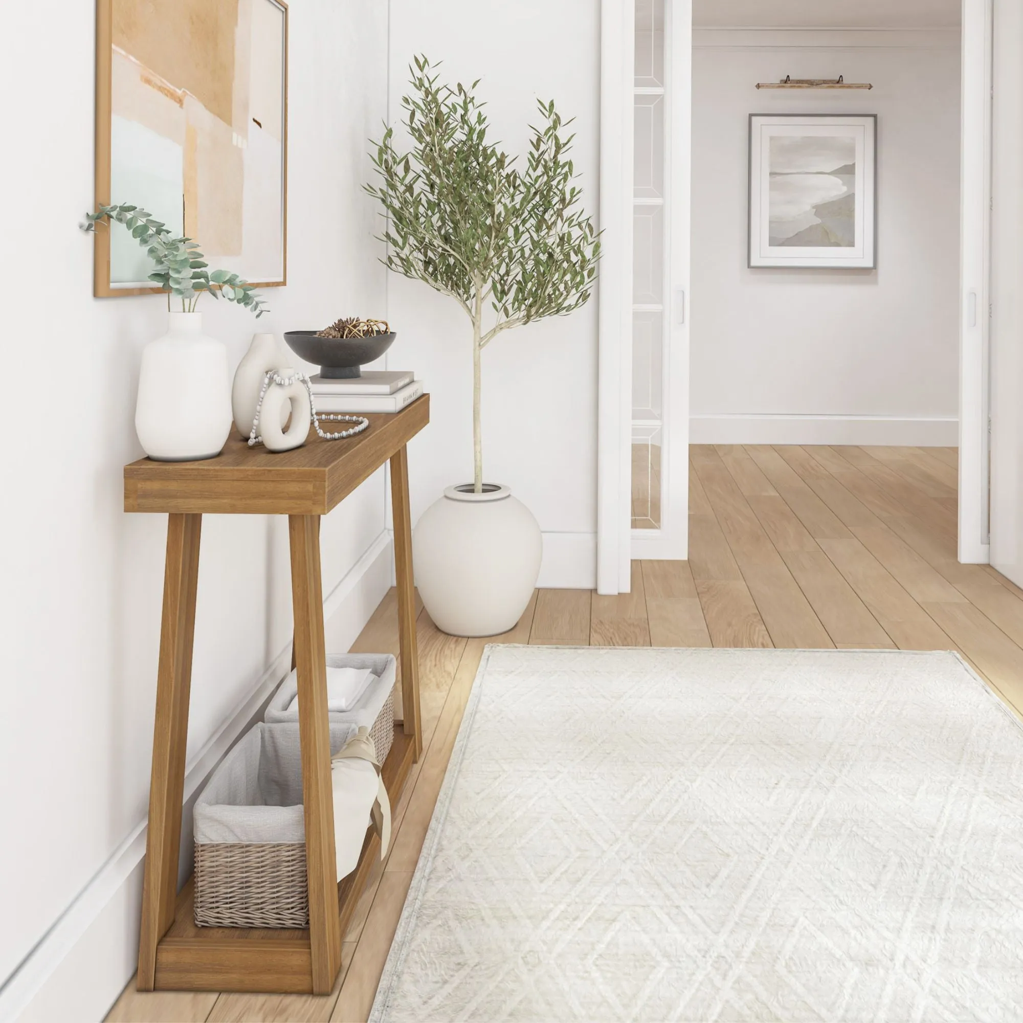 Classic Console Table with Shelf - 36”