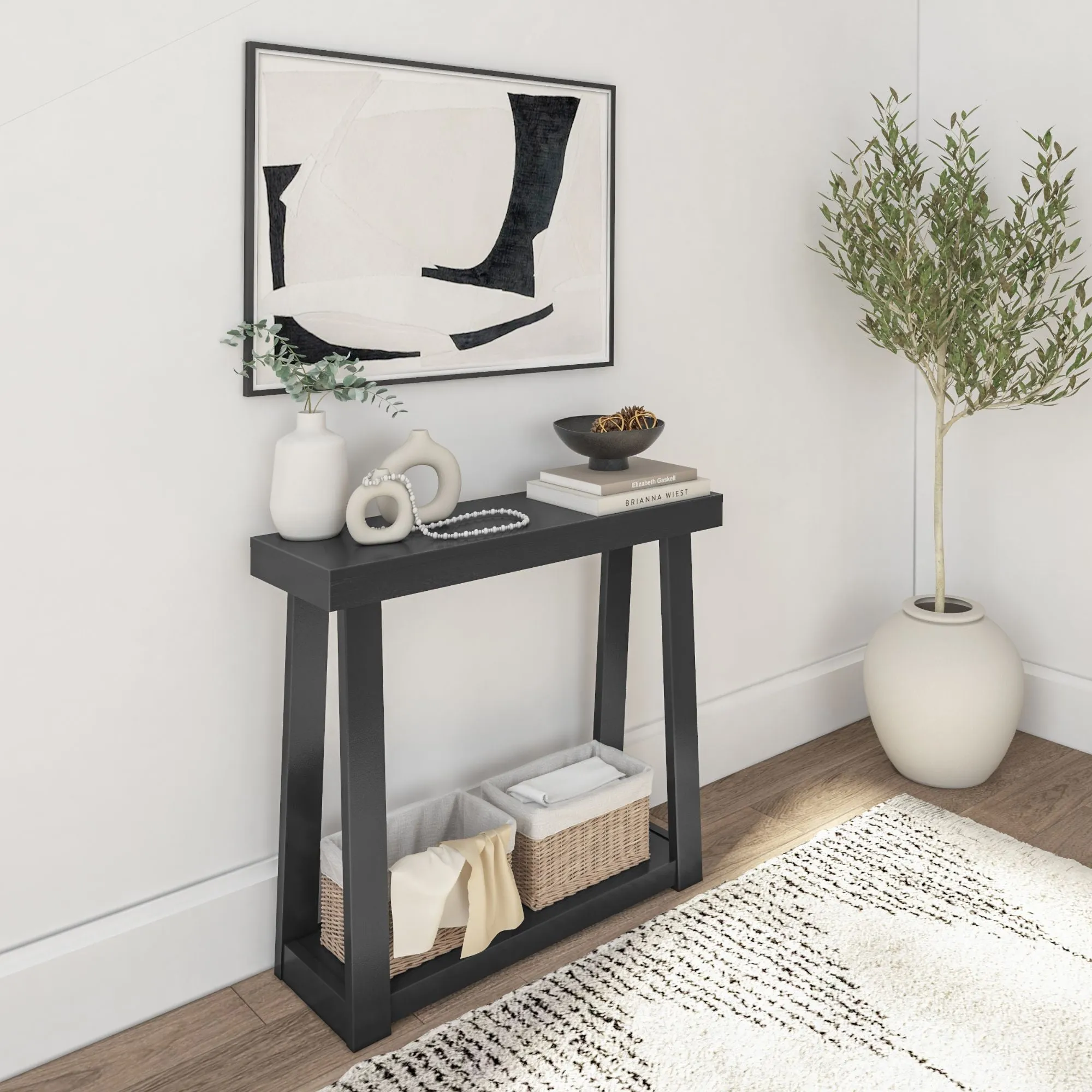 Classic Console Table with Shelf - 36”