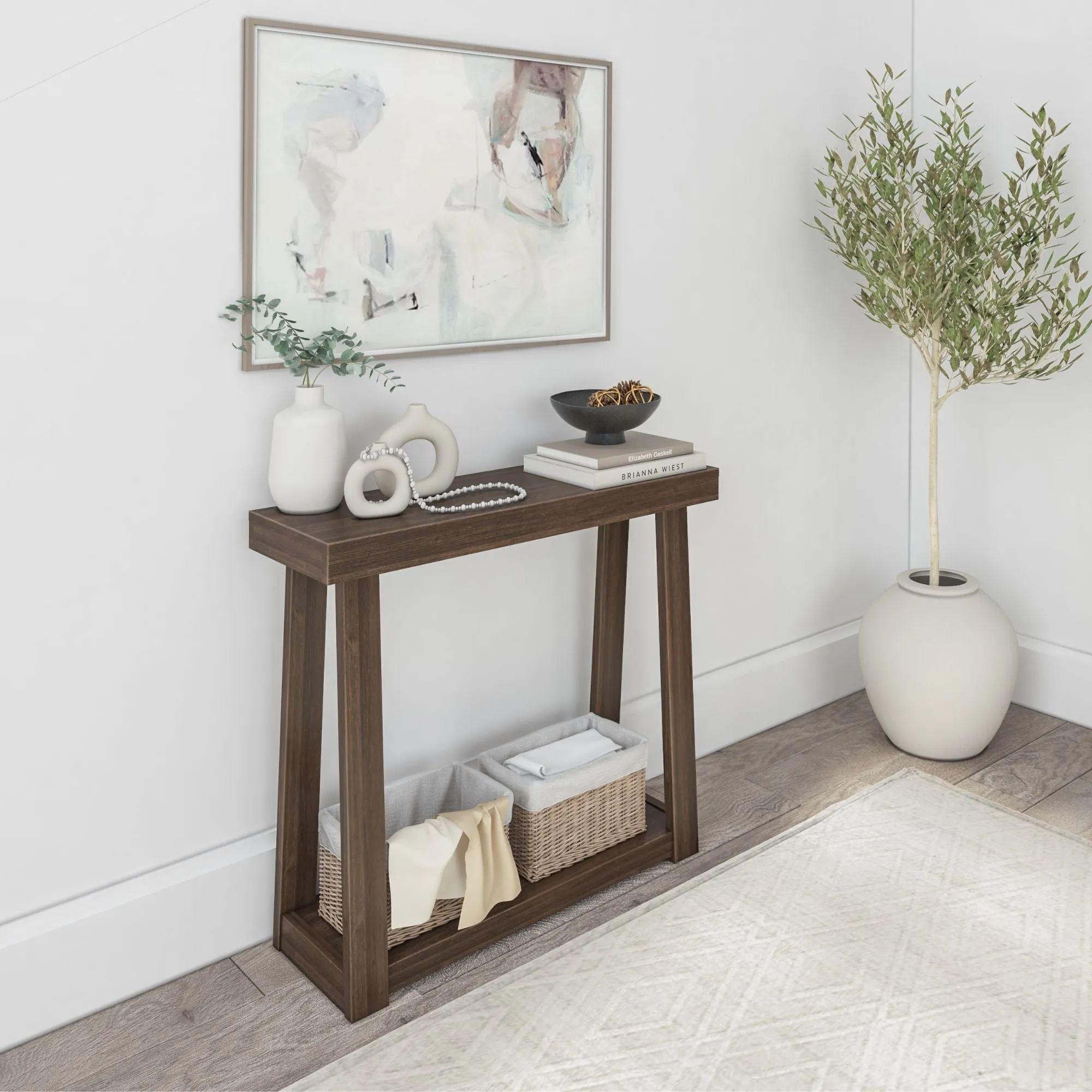 Classic Console Table with Shelf - 36”