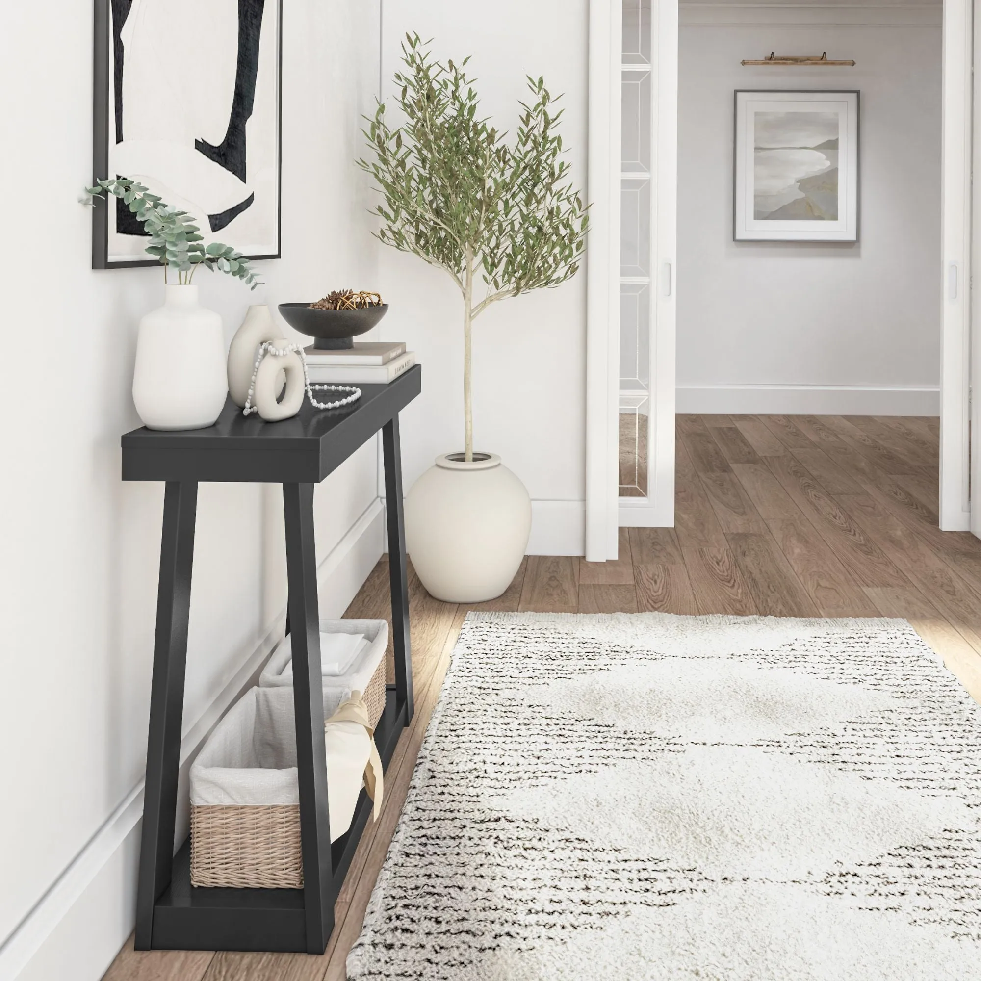 Classic Console Table with Shelf - 36”