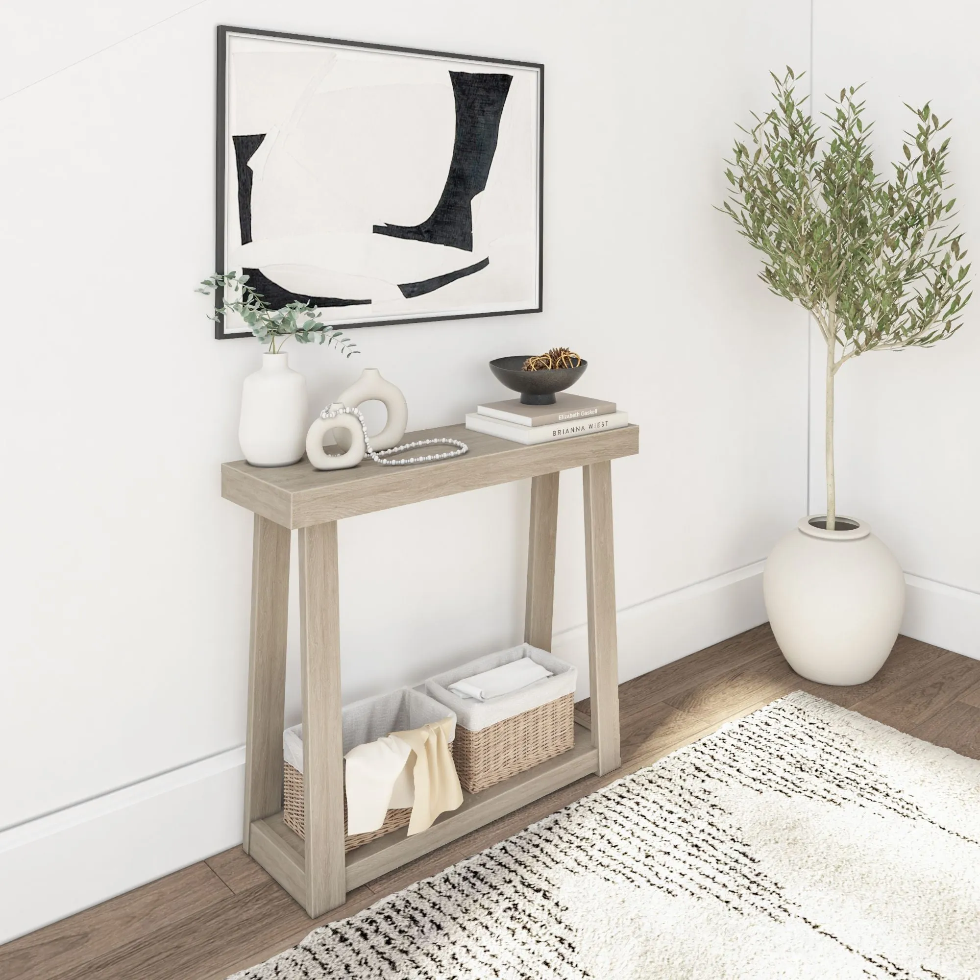 Classic Console Table with Shelf - 36”