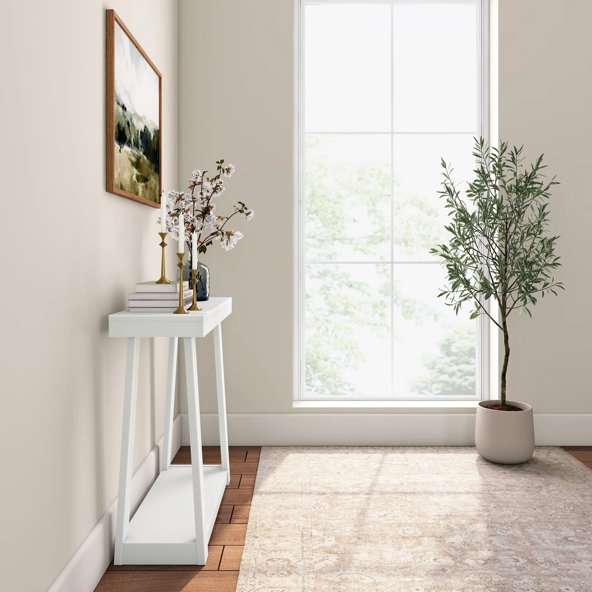 Classic Console Table with Shelf - 36”