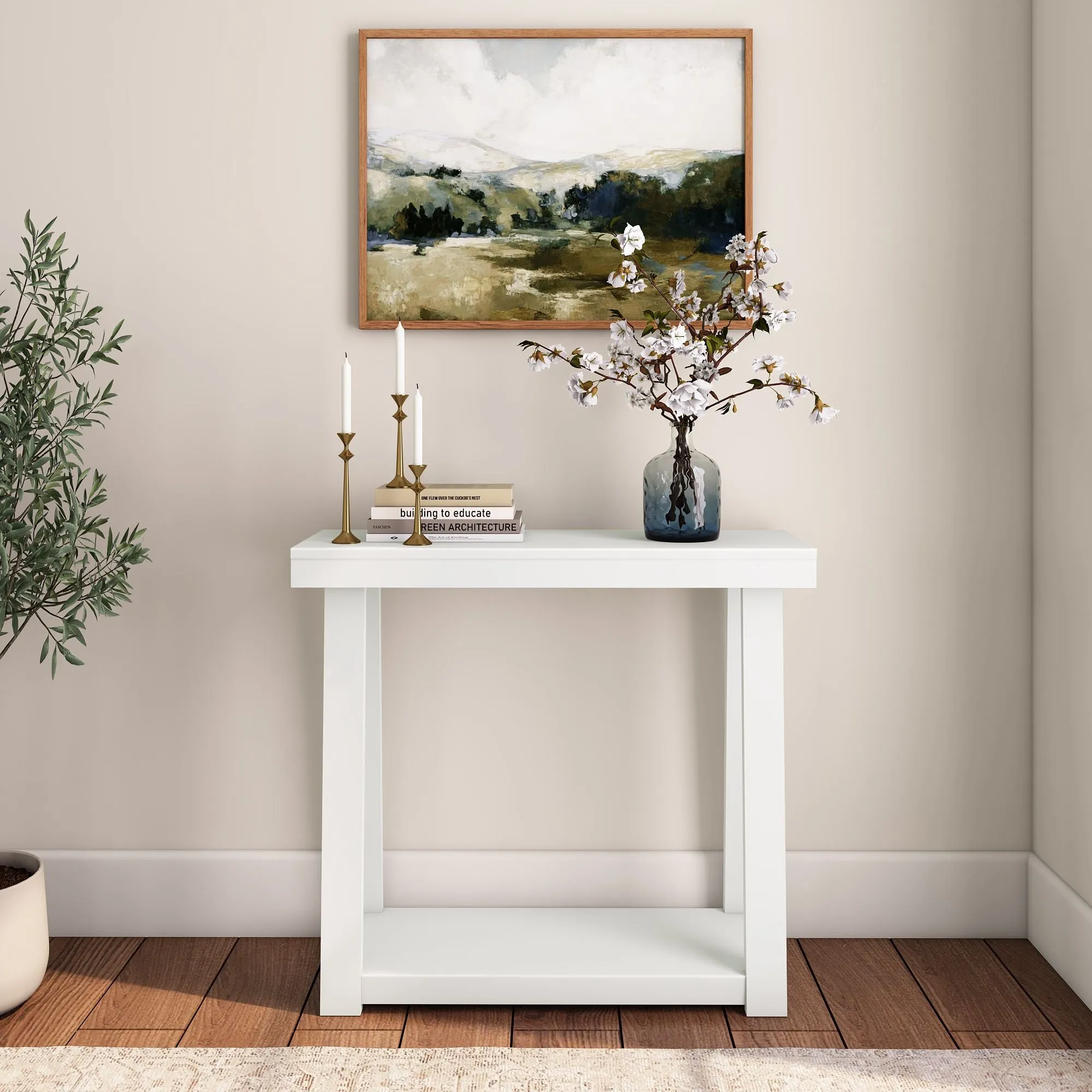 Classic Console Table with Shelf - 36”