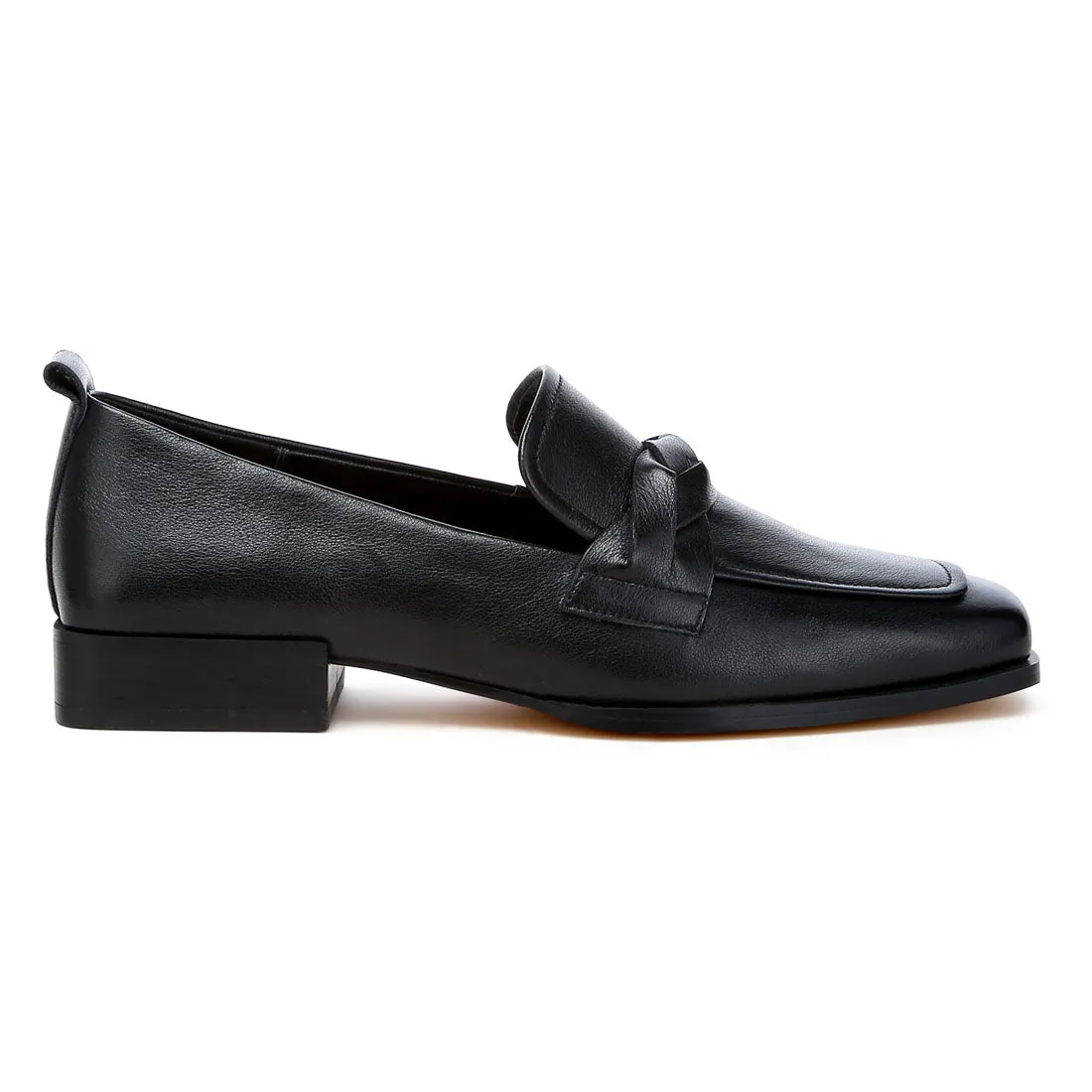 Genuine Leather Braided Loafers
