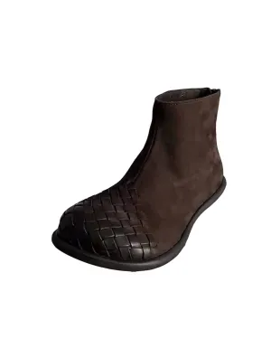 Handmade Retro Leather Wide Toe Box Ankle Boots