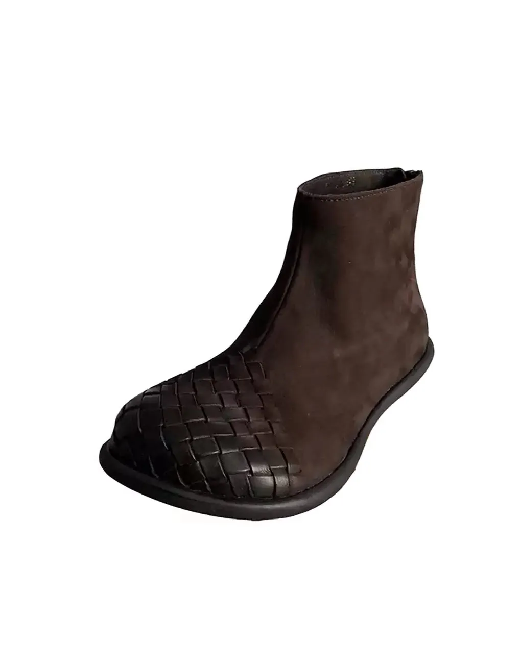 Handmade Retro Leather Wide Toe Box Ankle Boots