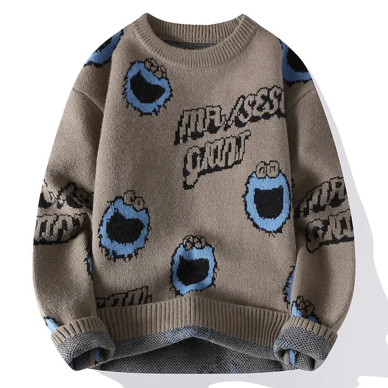Harajuku Graphic Knit Sweater – Cozy & Trendy Streetwear