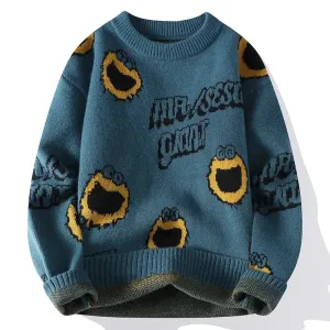 Harajuku Graphic Knit Sweater – Cozy & Trendy Streetwear