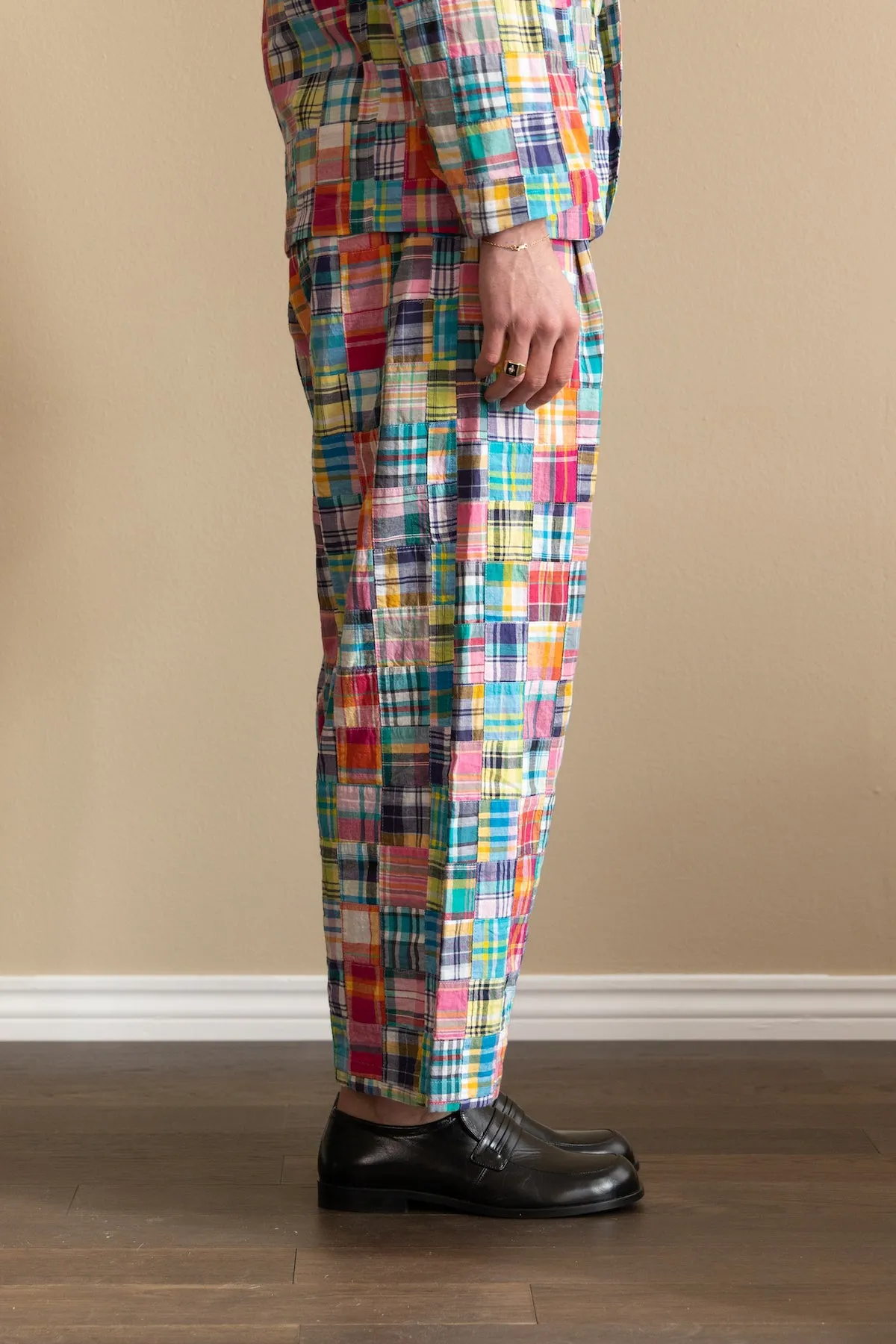 India Madras 1 Tuck Wide Easy Trousers - Pink