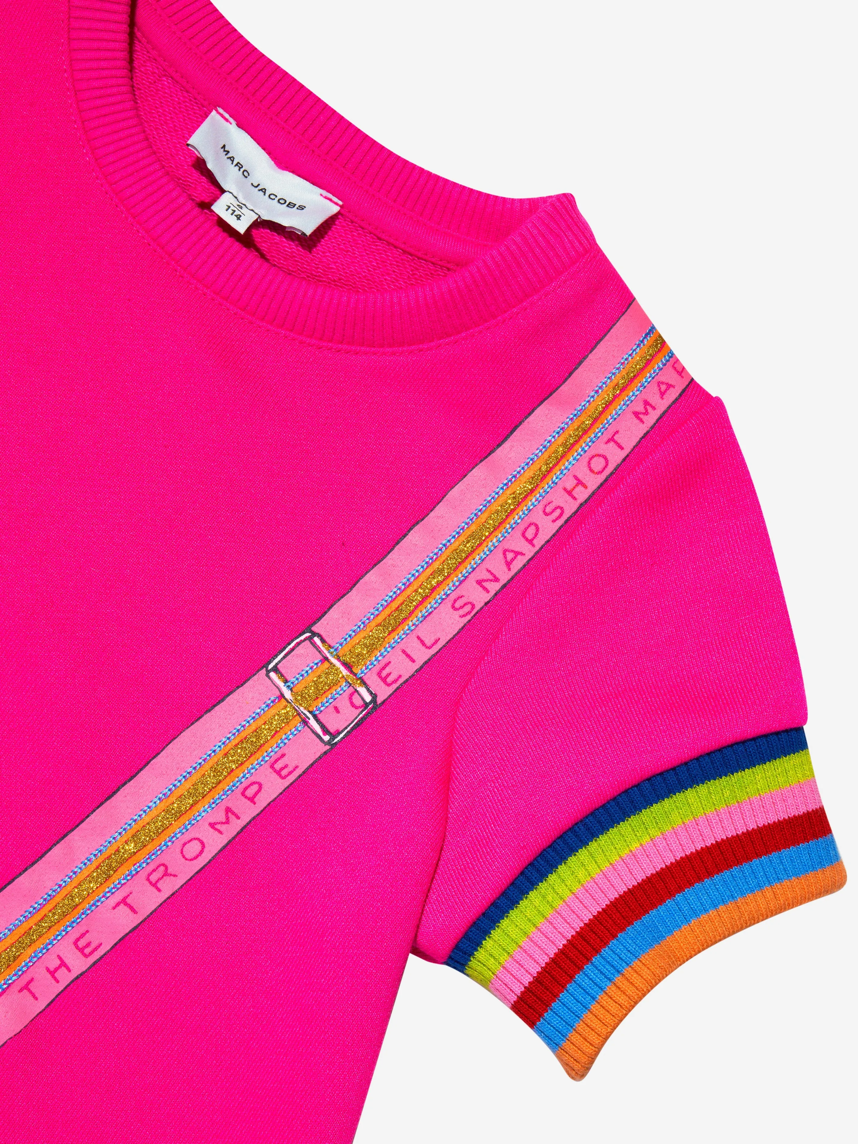 MARC JACOBS Girls Bag Print Dress in Pink