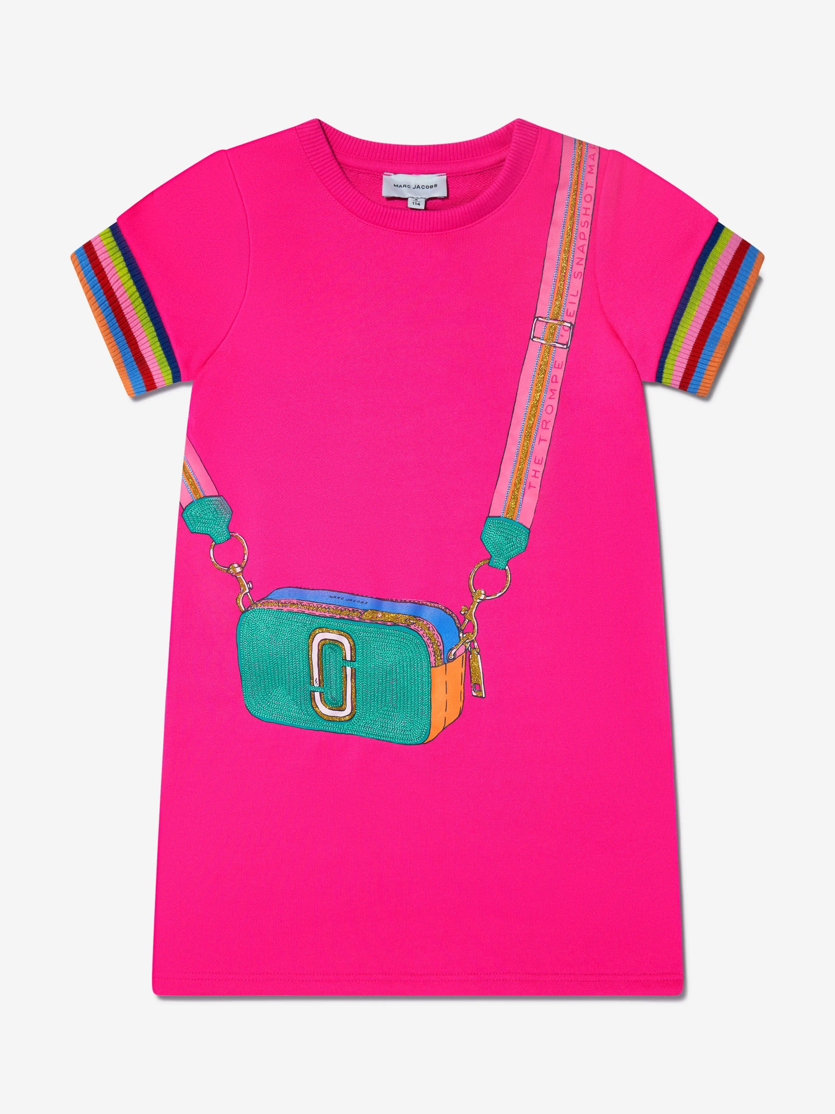 MARC JACOBS Girls Bag Print Dress in Pink