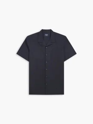 Navy Blue Linen Casual Shirt