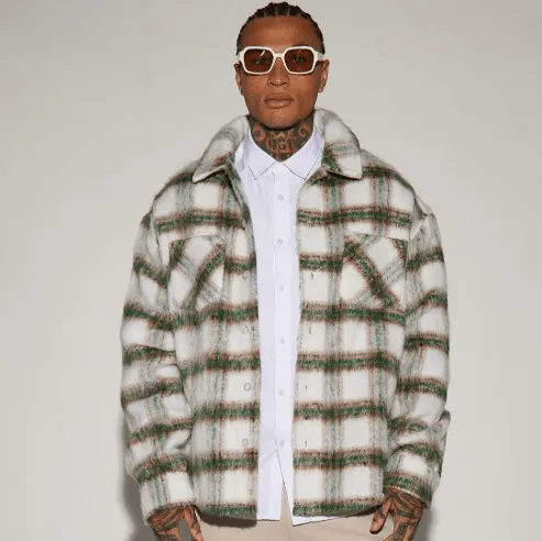 Olive / Natural Sail - Mohair Jacket