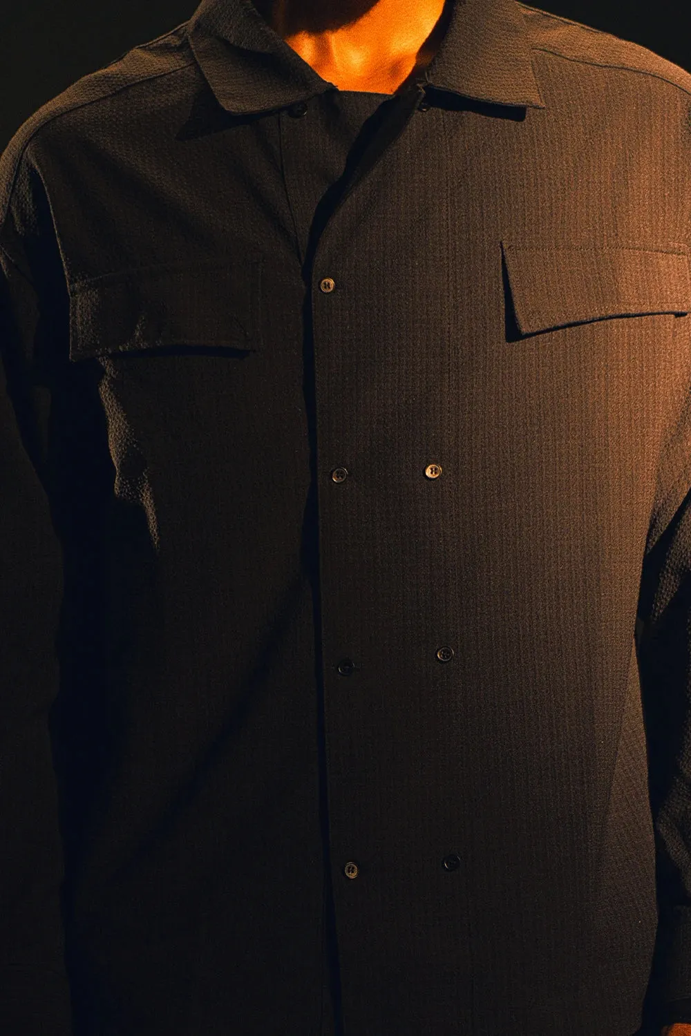 Regular-Fit Textured Overshirt