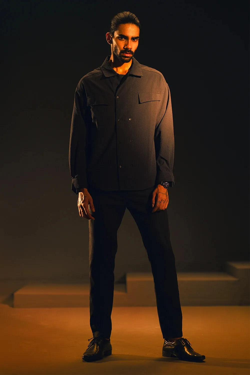 Regular-Fit Textured Overshirt
