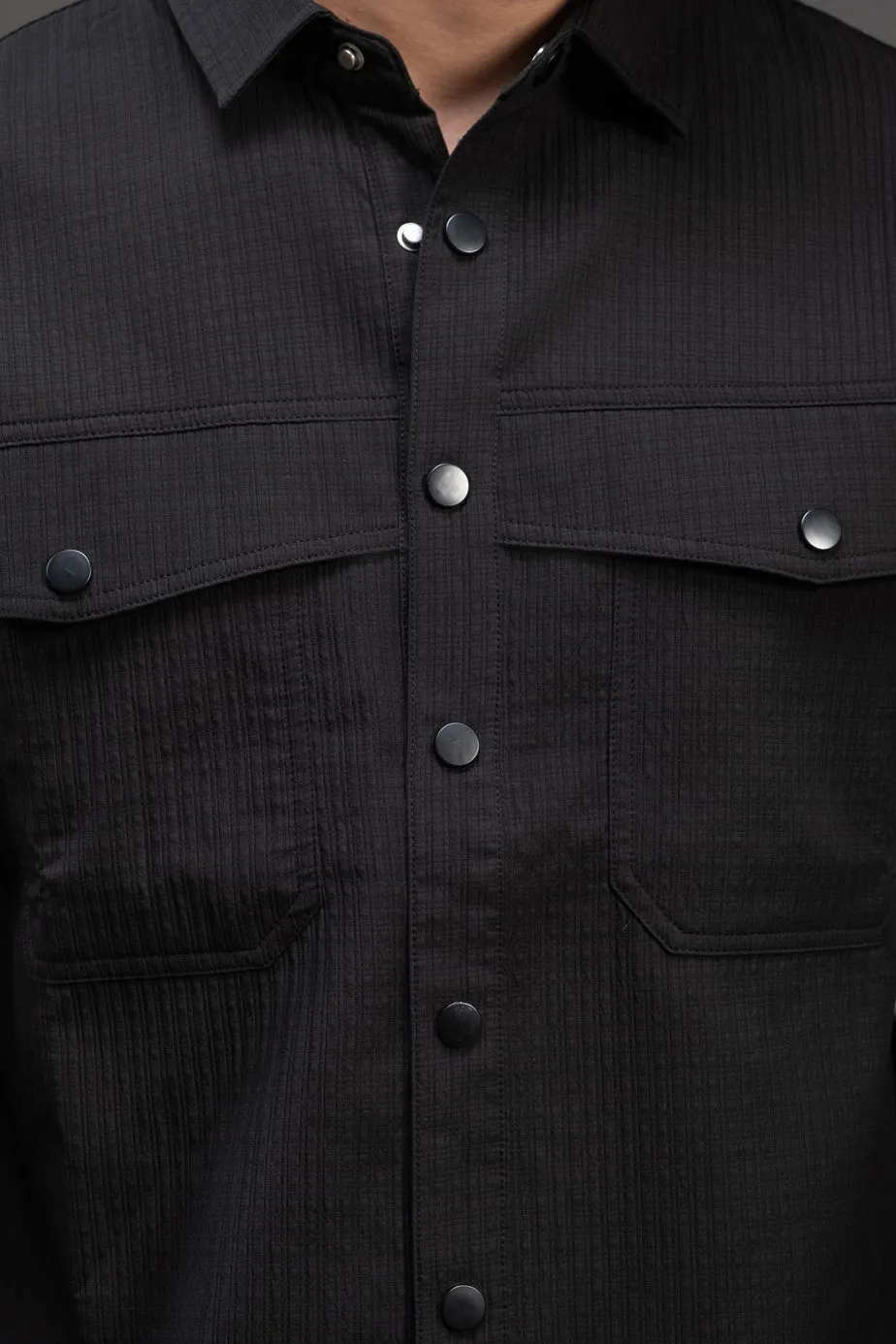 Relaxed-Fit Textured Overshirt