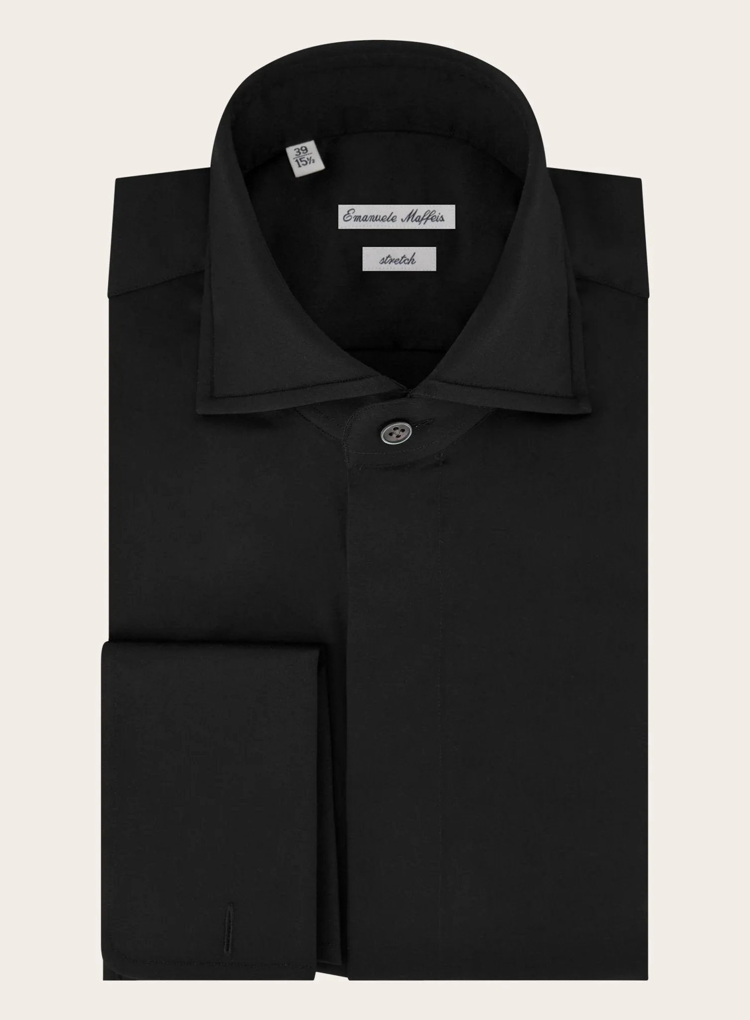 Stretch smokingshirt van katoen