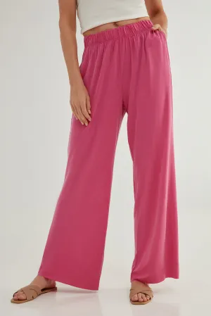 The Effortless Palazzo: Pant - Flow Cupro - Fuchsia