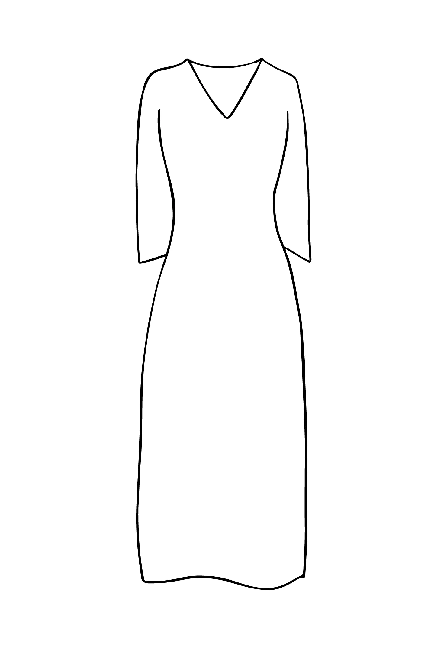 V Neck Kaftan in Duck Egg