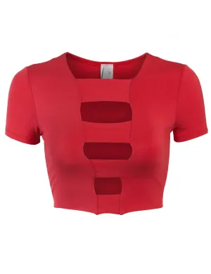 Womens Cut Out Fashion Crop Top